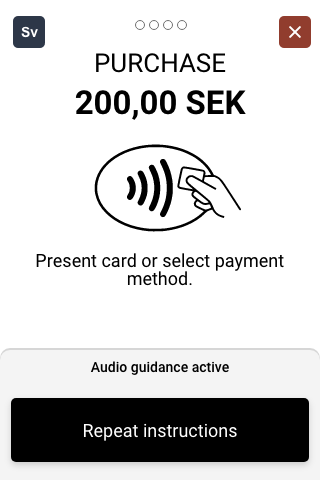 Voice Guidance active during payment